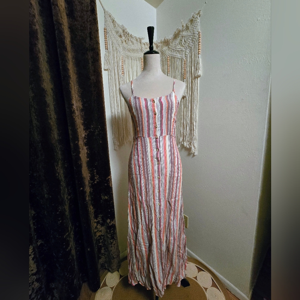 Harper Heritage Button Down Striped Maxi Dress - Picture 4 of 9